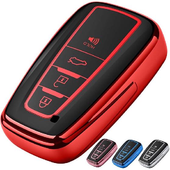 Tukellen for Toyota Key Fob Cover,Special Soft TPU Key Case Cover Protector Compatible with -2025 Rav4 2018-2024 Camry 4Runner - Highlander Corolla