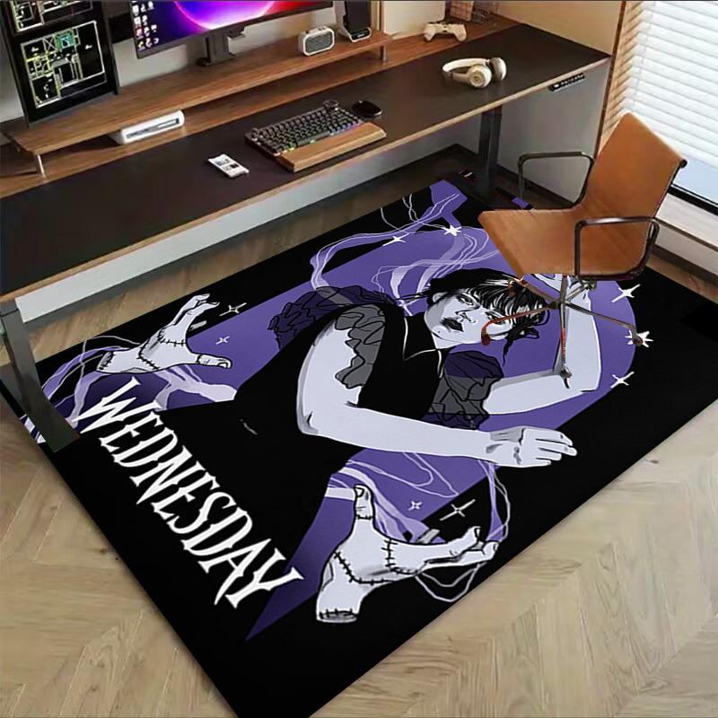 1pc Wednesday Addams Returns Carpet for Playroom Bedroom Living Room Sofa Home Decor,kids Game Area Rug Non-slip Floor Mat Y82675