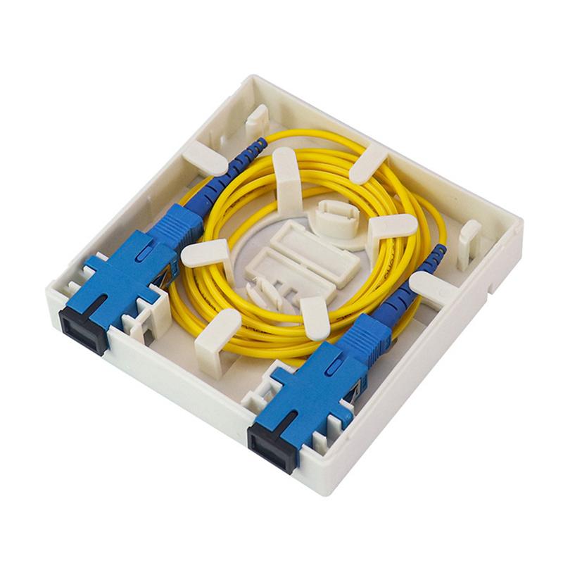 2-Port Terminalboks Type 86 ABS Optisk Terminal Forgreningsboks Hvid Plast Fiberoptisk Splejseboks Med Adaptere