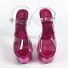 Fashion Purple Super High Heels Women 2025 Summer Sexy Thin High Heel 15cm Sandals Clear Pvc Platform Design Banquet Pole Dancing Shoes