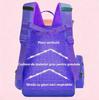 Kids Purple Backpack Large Capacity Waterproof Lightweight 37x24x12cm Multiple Pockets Violet