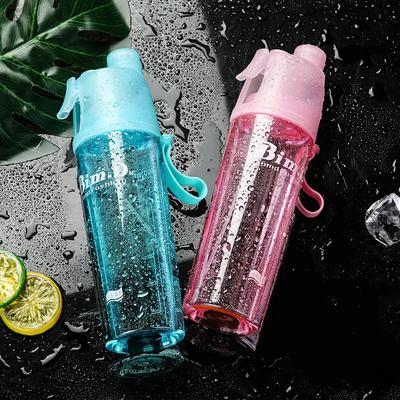 1-4PCS Spray Portable Water Bottle with Straw for Outdoor Sports Summer Hydration Mist Bottle Reusable Fitness Travel Cup