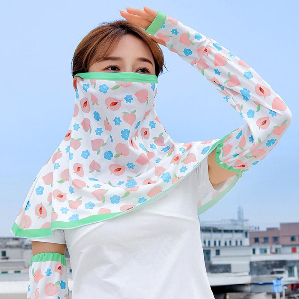 Arm Sleeve Sun Protection Mask Full Face Sun Protection Sleeves Sunshade Face Mask  Driving Cycling