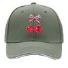Pink Bow Red Disco Ball Cherries Graphic Sandwich Baseball Cap Unisex Women Sun Cap Outdoor Workouts Hat