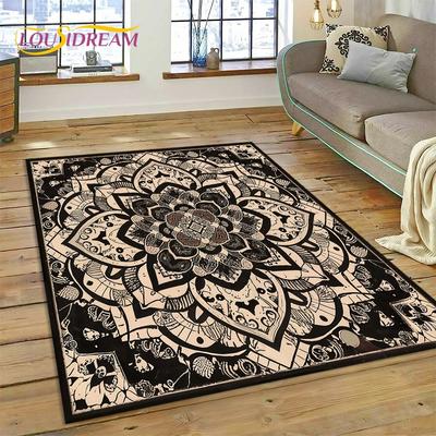 3D Turkey Persian Bohemian Mandala Flower Carpet Rug for Bedroom Living Room Home Sofa Decoration,Children Large Decor Floor Mat