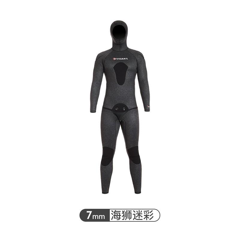 3mm 5mm 7mm Mens Neoprene Wetsuit Diving Snorkeling Spearfishing Surfing Warmth Protection Hooded Two-Piece
