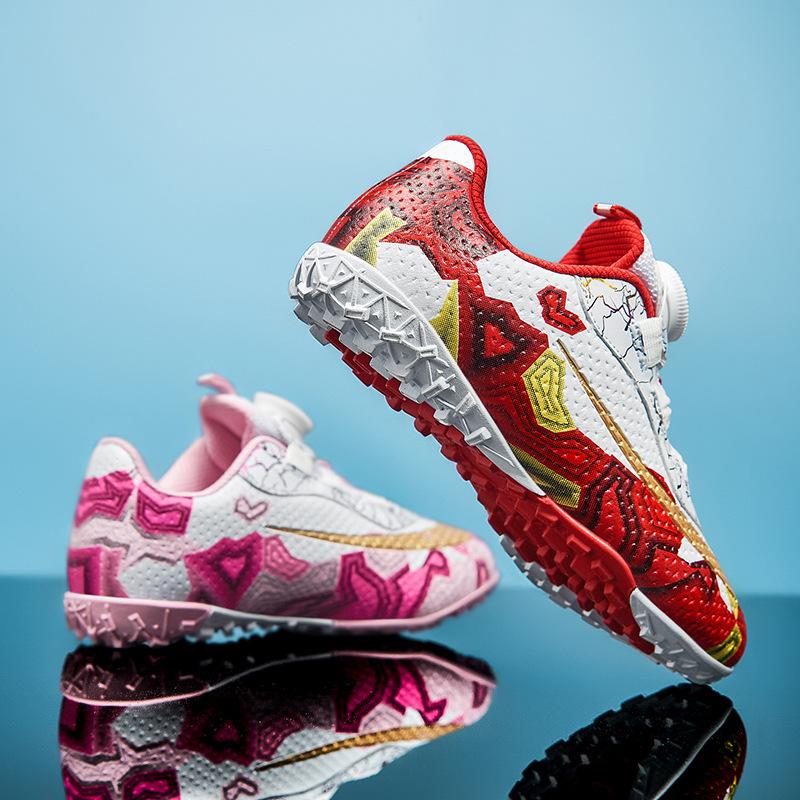 New Children's Rotating Buckle Broken Nail Training Football Shoes, Girls and Boys, Primary School Students Sports Competition Training Shoes Men
