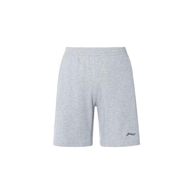 Shorts Casuais de Cor Sólida com Estampa de Logo Perna Reta Shorts Masculinos Cinza YKST057-1