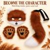 Furry Fox Cat Animal Costume Set 3 Pcs Mask Paw Gloves Tail Therian Fursuit Anime Cosplay Accessories Halloween for Women