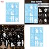 Christmas Snowflake Static Cling Glass Decal With Santa And Snowman For Window Decoration