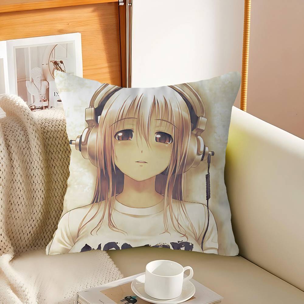 S-Super S-Sonico Pillow Gifts Home Office Furnishings Bedroom Sofa Car Cushion Cover Case 45x45cm