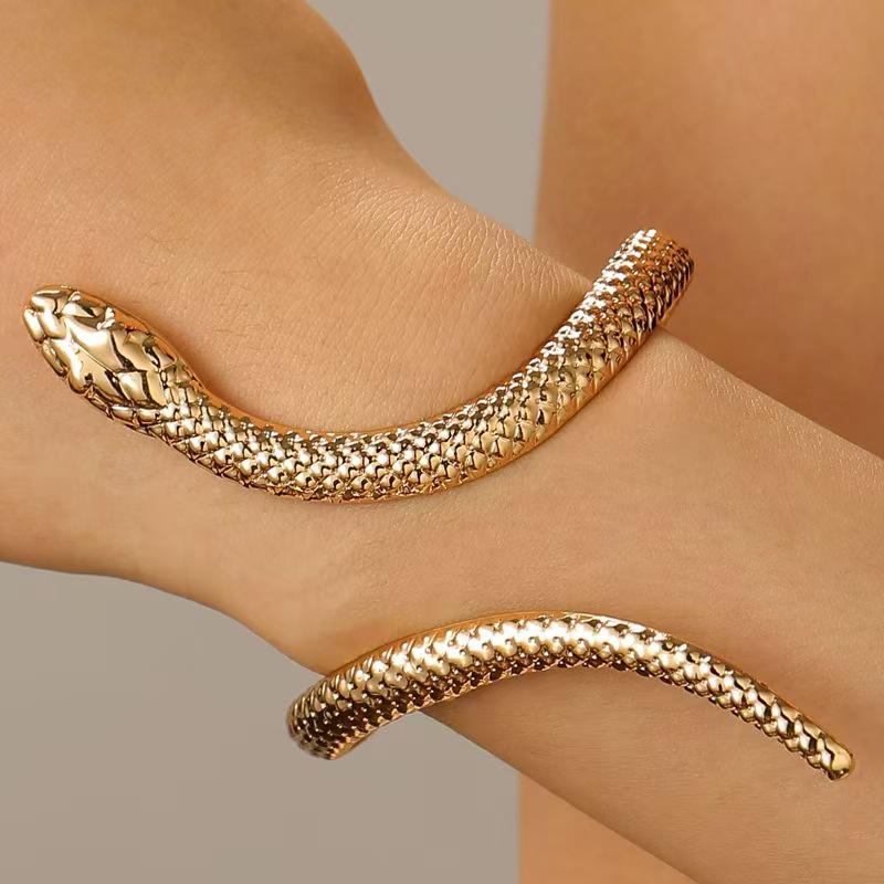 Verstellbares Armband & Ring Set im europäischen & amerikanischen Stil mit Schlangendesign für Männer & Frauen