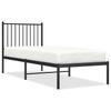 Metal Bed Frame with Headboard Black 80x200 Cm