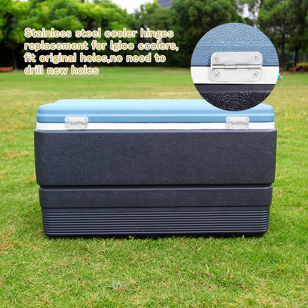 Radezon Edelstahl Kühlbox Scharnier Ersatz für Igloo Stil Eisbox 316 Edelstahl Kühlbox (2 Scharniere)
