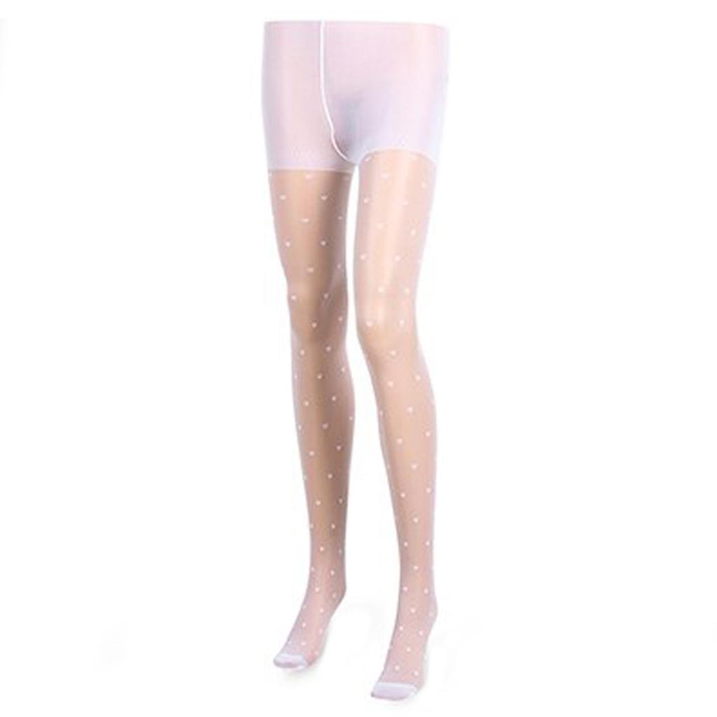 Women Sexy Heart Print Stockings Vintage Style Mesh Pantyhose Elegant Sheer Legwear Fashion Trendy Party Wear