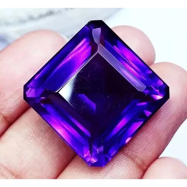 Natural Glossy Violet Amethyst 15-17 Ct Emerald Cut Beautiful Gemstone