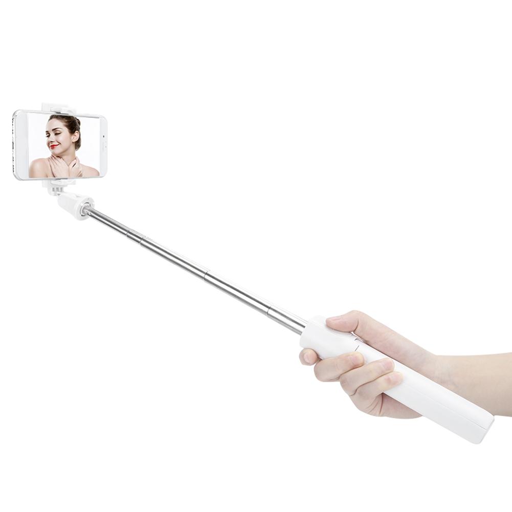 K07 Mobile Phone Portable Remote Bluetooth Shutter Selfie Stick with Extendable TripodWhite