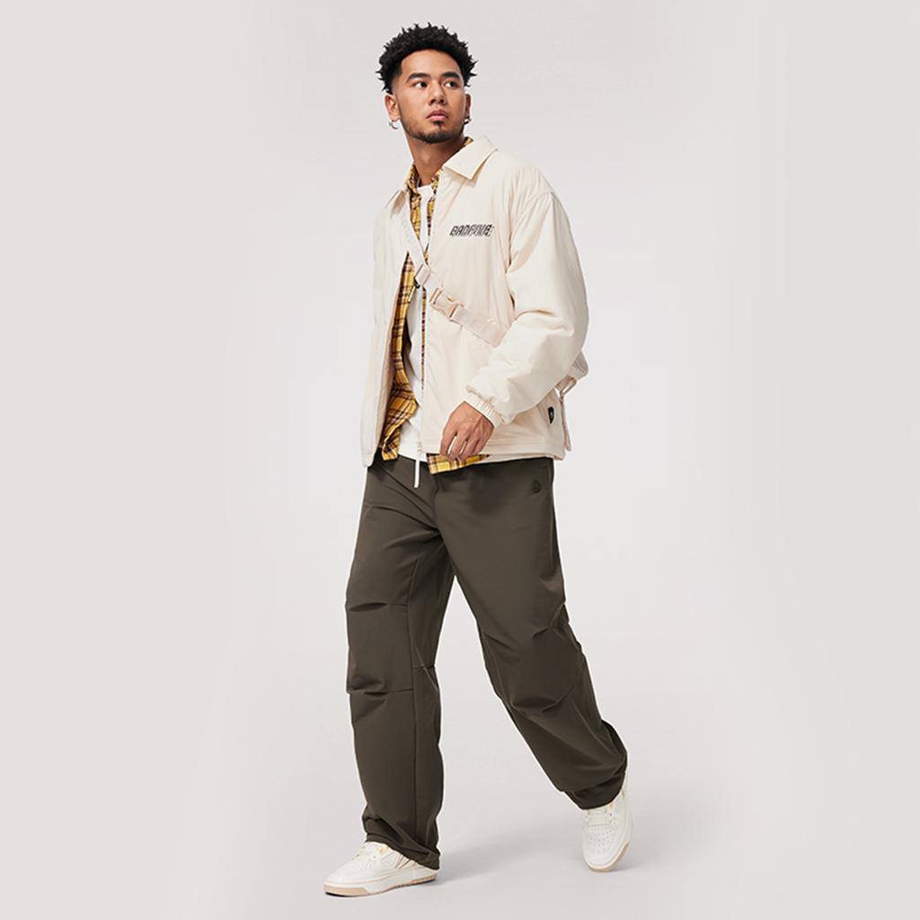 Li-Ning Water-Resistant Loose Straight-Leg Sports Pants Men Bottoms Slate-Brown AYKU689-2