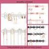 6-Tier 6" Wall Jewelry Organizer, Command Strips included for Easy Hanging, 120 Hole Earring Organizer, Necklace Organizer, Bracelet Holder, Ring