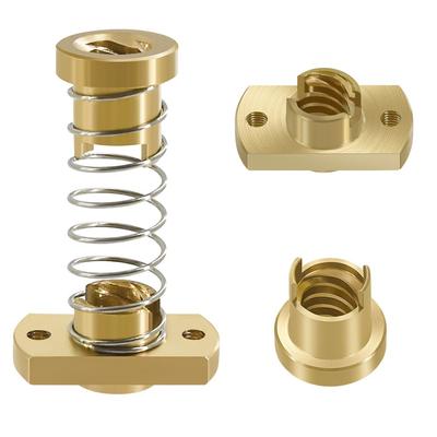 Brand New Anti-backlash Nut T8 Brass 2mm Pitch 8mm Diameter