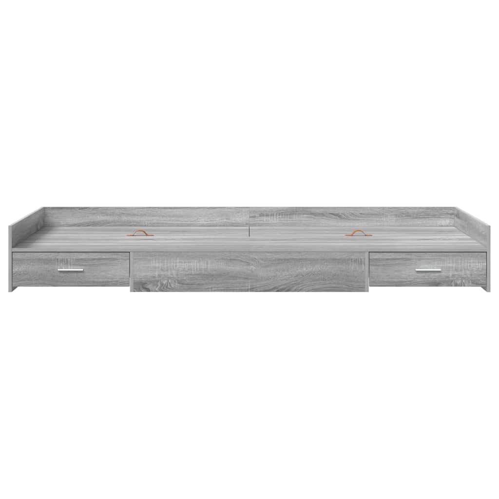 Bed Frame with Headboard Grey Sonoma 75 x 190 cm Engineered Wood