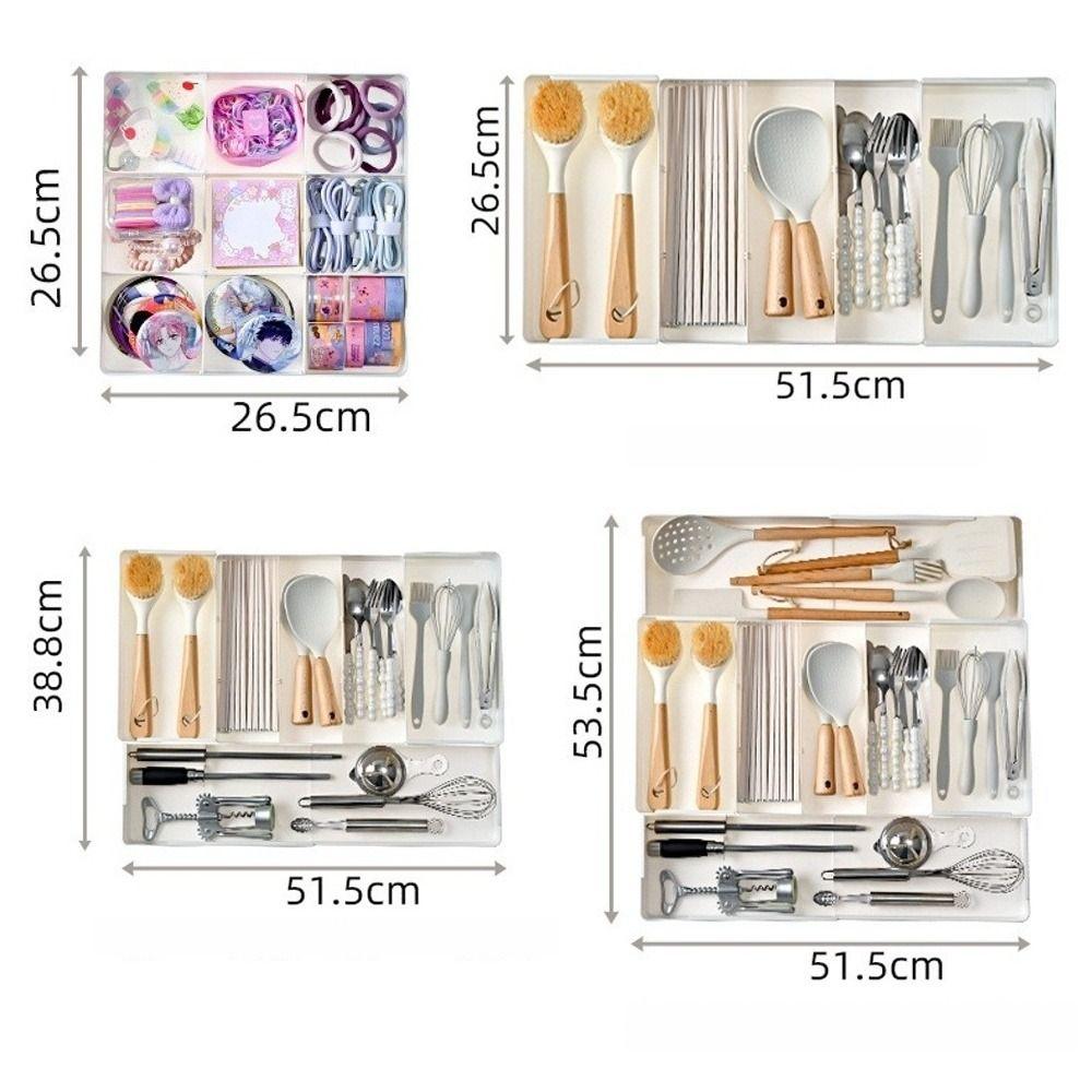 Makeup Storage Drawer Organizer Plastic Kitchen Storage Box New Drawer Divider Tray  Home Use