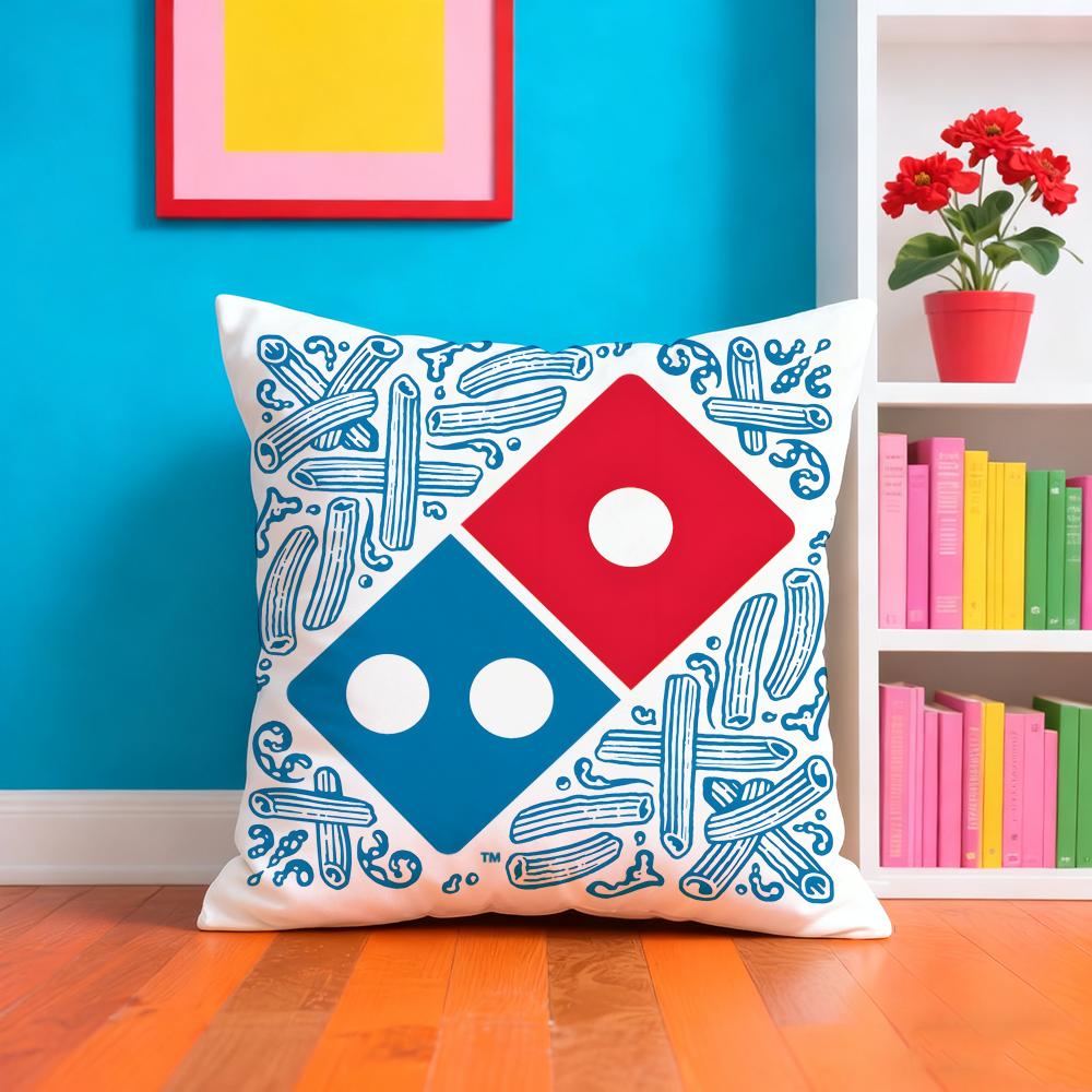 Ddominos Pizza Food Brand Pillow Case Pillow Case Plush Fabric Soft Double Sided Print Home Sofa High Quality Cushion