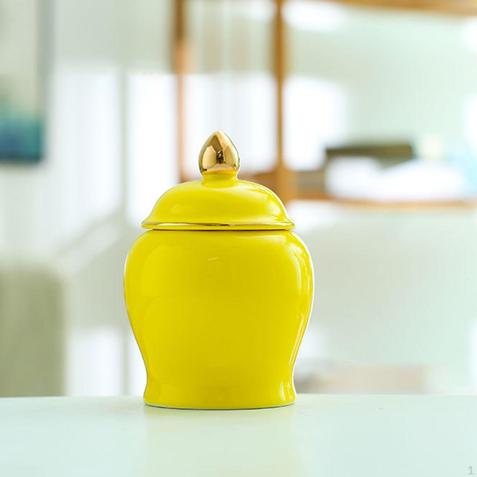 

Ceramic Kitchen Jar Mini Ginger with Airtight Sealing Lid for Serving Ground Coffee, Tea, Sugar, жовтий