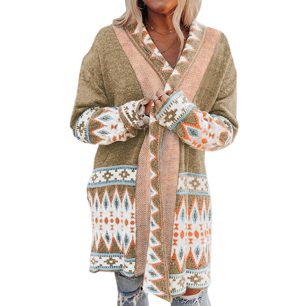 Strickmuster Mittellanger Cardigan-Pullover