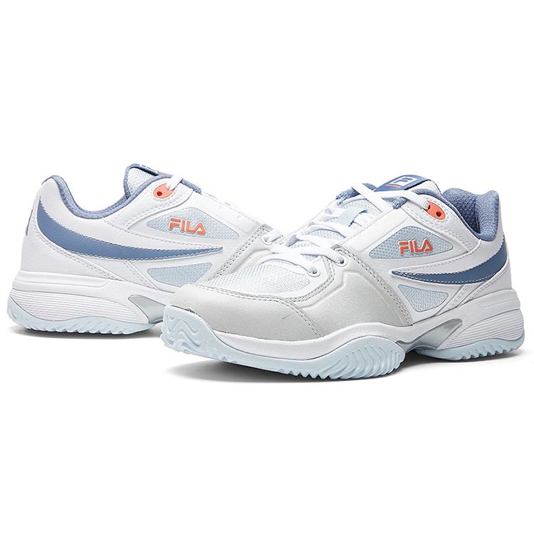 FILA Fabric Comfortable Low-Top Lifestyle Shoes Women sneakers White Blue A12W935507FWB