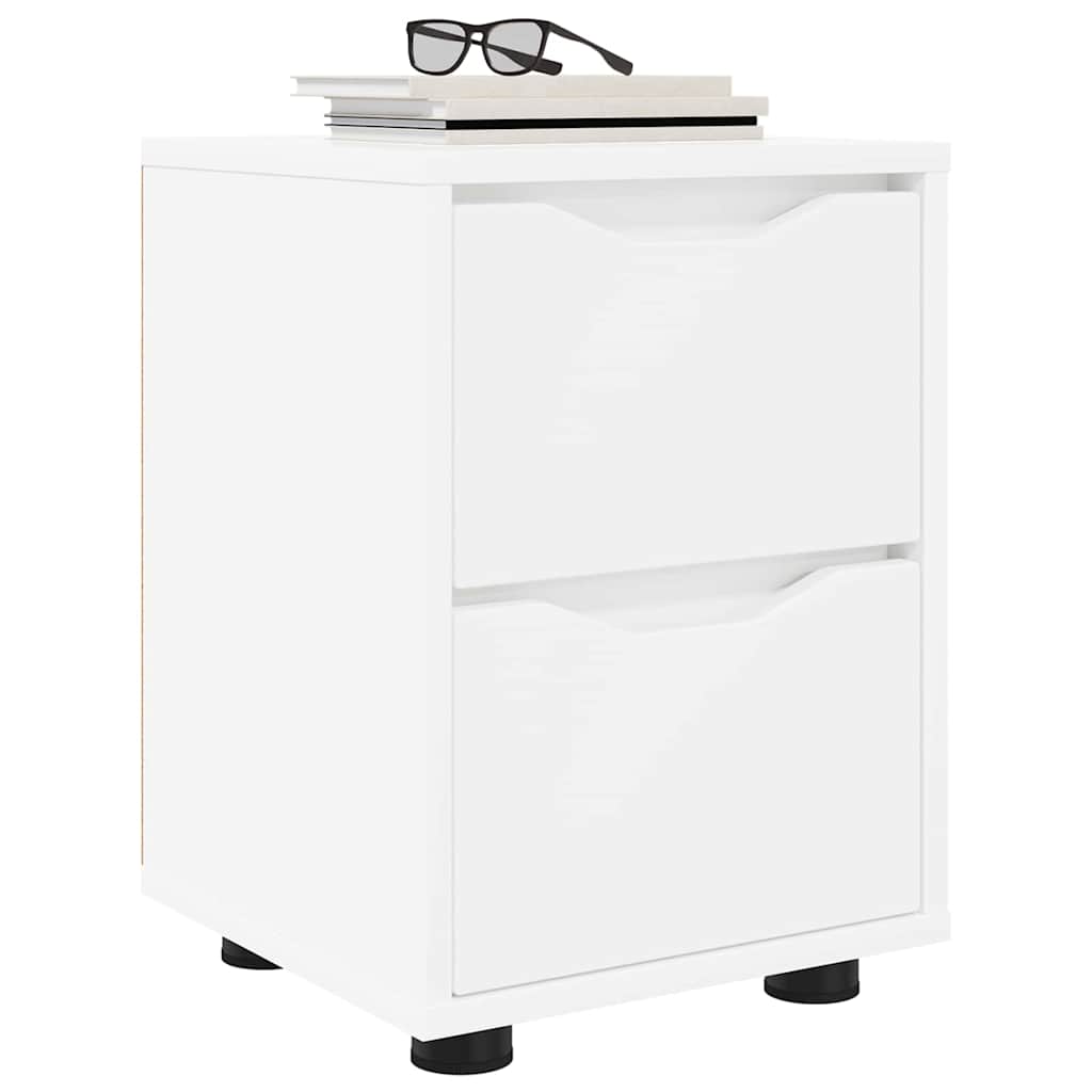 White Nightstand with Drawers 30.5 x 30 x 43 cm Particleboard
