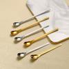 304 Stainless Steel Coffee Spoon Long Handle Stirring Spoon Reusable Ice Cream Dessert Spoon Teaspoon Kitchen Tableware