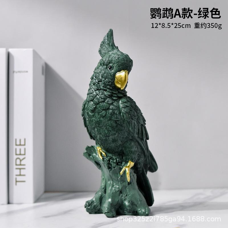 Nordic Modern Minimalist Parrot Resin Statue Home Decor Creative Animal Figurine Crafts Ornaments Table Living Room Decorations