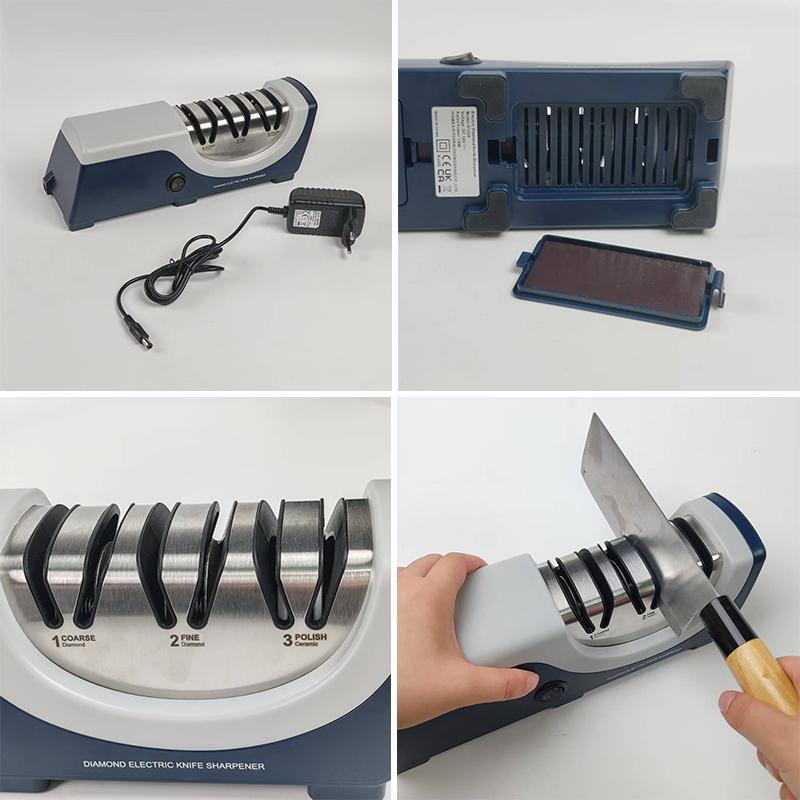 Kitchen Electric Knife Sharpener Multifunctional Automatic Professional 3 Gears Electric Knife Sharpener Kitchen Accessories