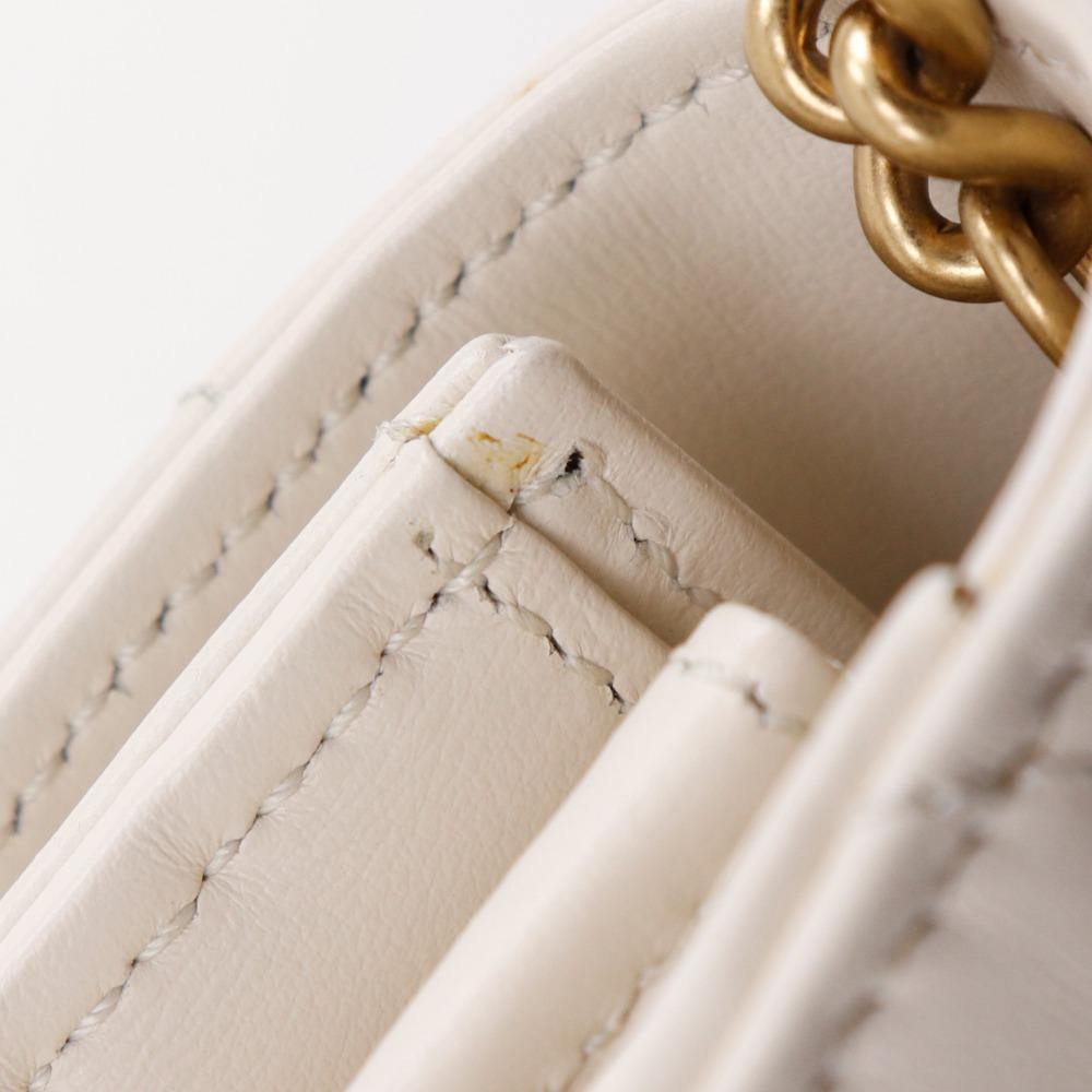 GUCCI GG Marmont Chain wallet 474575 ChainShoulder 2-way clutch White Calfskin Women Used