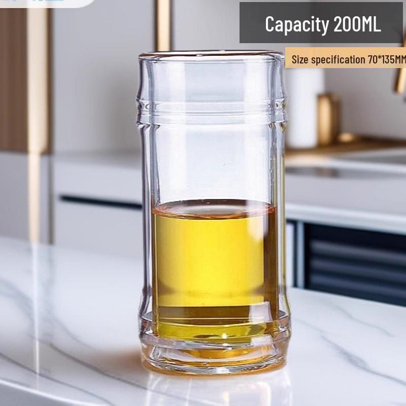 Double-Layer High Borosilicate Glass Tea Cup - Heat-Resistant, Wide Mouth, Straight Tube Design