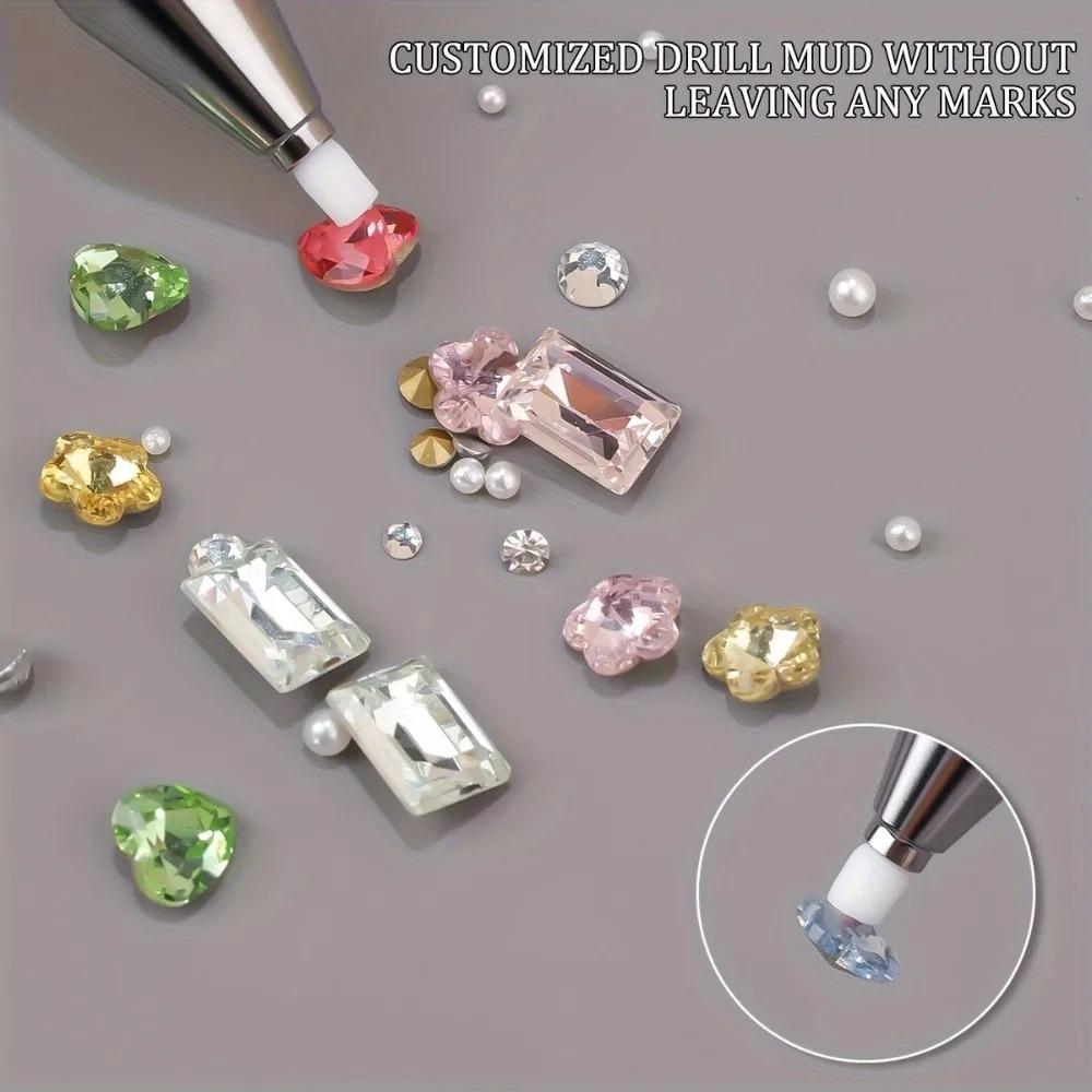 Diamond Painting Pens with Wax Refillable Wax Pen Rotating Glue Point Drill Pen Nail Art Rhinestones Diamond Art Accessories