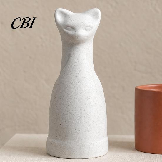 Small Desktop Decoration 3D Printed Cat Ornament, Minimalist Geometric Design, One-Piece Contemporary Art Piece Durable Sculpture, for Home