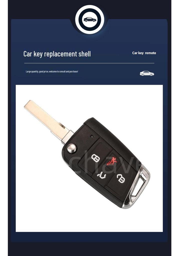 4-Button Folding Car Key Shell for Volkswagen Seat Ibiza Skoda Superb Golf