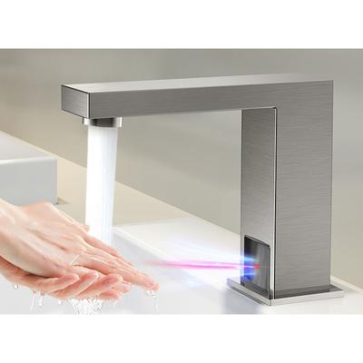 304 Stainless Steel Induction Faucet Infrared Touch-Free Intelligent Single Cold Sensor Faucet Bathroom Sink Water Tap