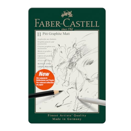 Faber-Castell Pitt Matte Pencil Set, Graphite Sketch Set, 11 Pieces, 8 Graphite Pencils, Drawing Accessories [Official Japanese Product]