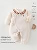 Baby Girl Lace Collar Tie-Up Romper - 40g Cotton, Autumn/Winter Collection