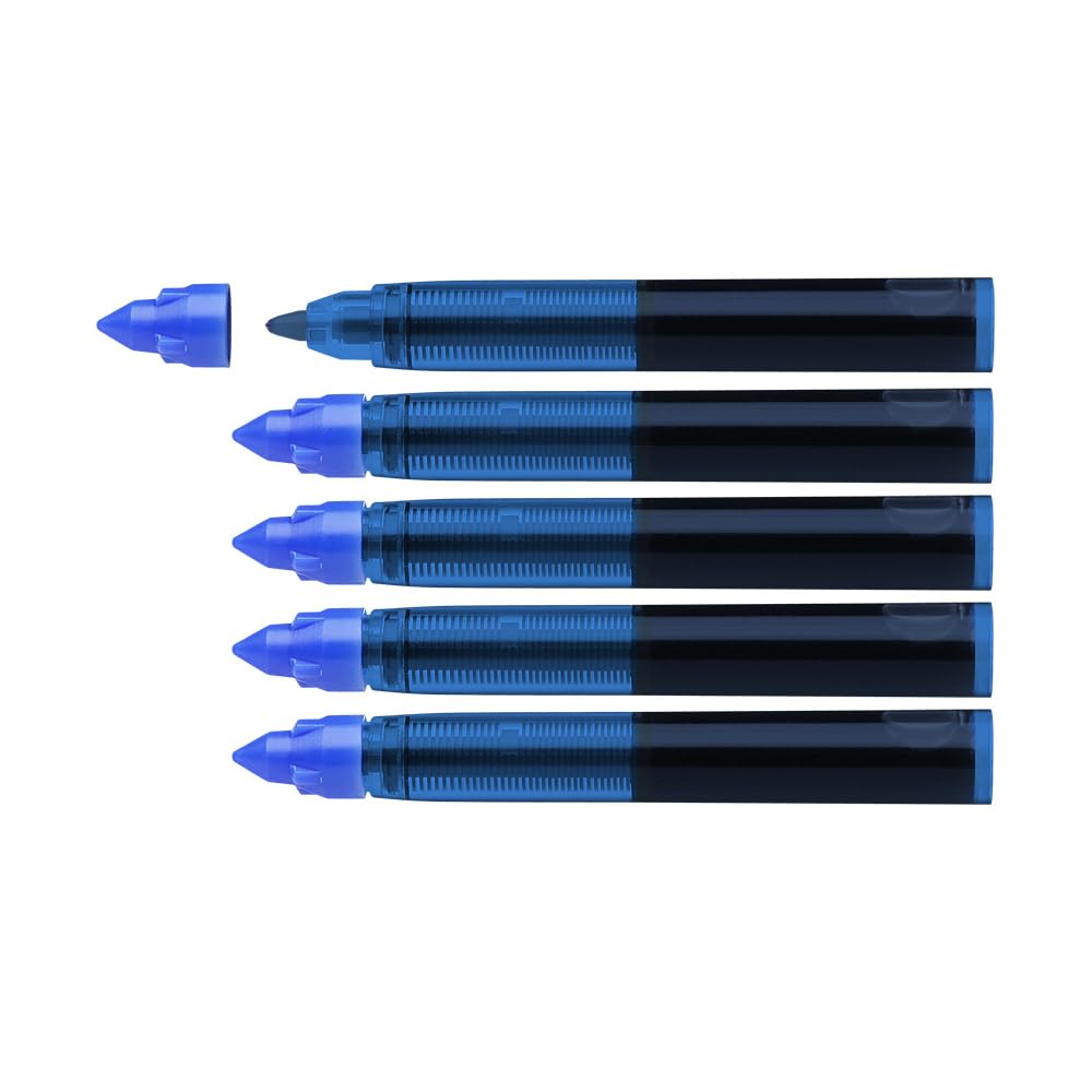 Schneider Rollerball Pen Ink Cartridge 1 Box of 5 Line Blue 185403 One-Change Width 0.6mm (Blue)
