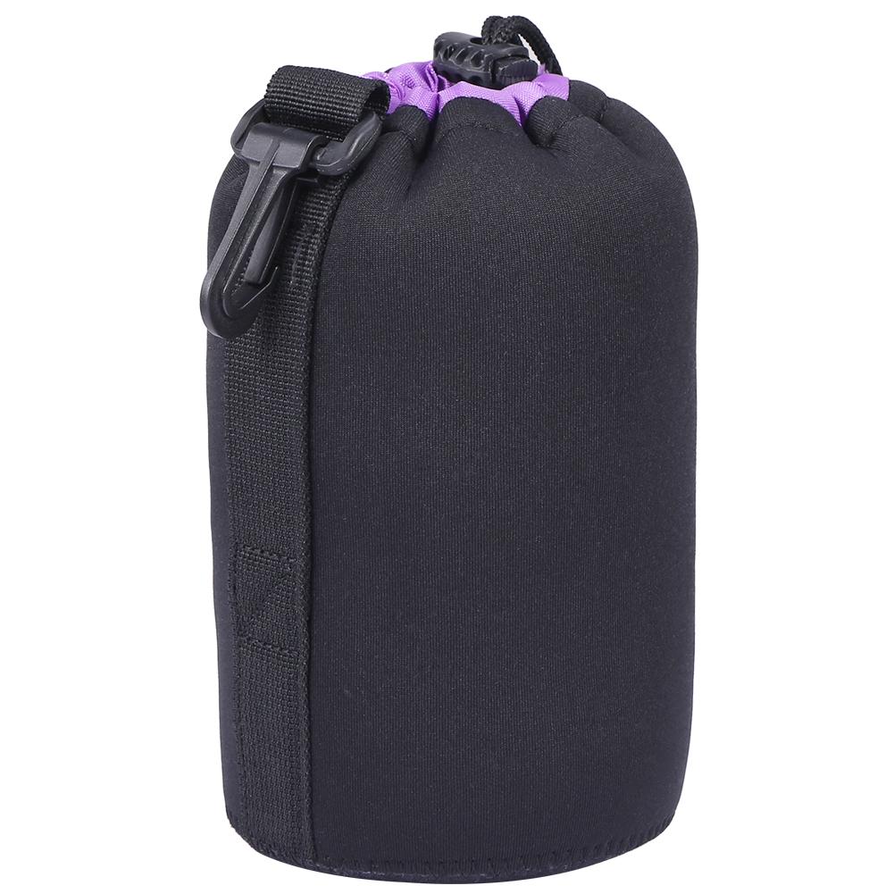 Neoprene SLR Camera Lens Pouch Case Drawstring Shockproof Soft Protective Bag
