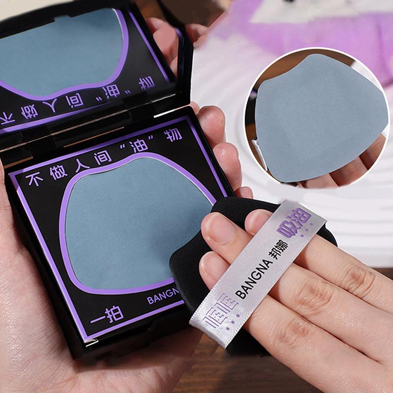 150 Sheets Oil Blotting Papers With Case & Powder Puff Oil Absorbing Sheets Bamboo Charcoal Face Oil Blotting Sheets For Make Up