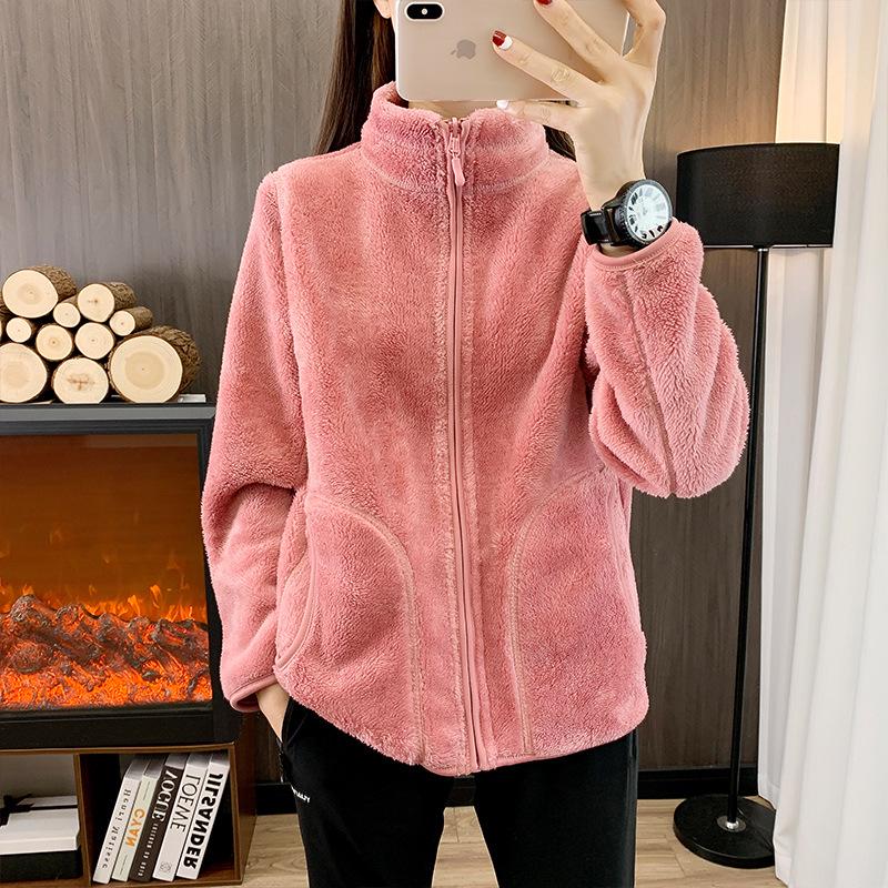 Unisex Polar Fleece Thick Jacket - Coral Fleece Liner for Autumn and Winter