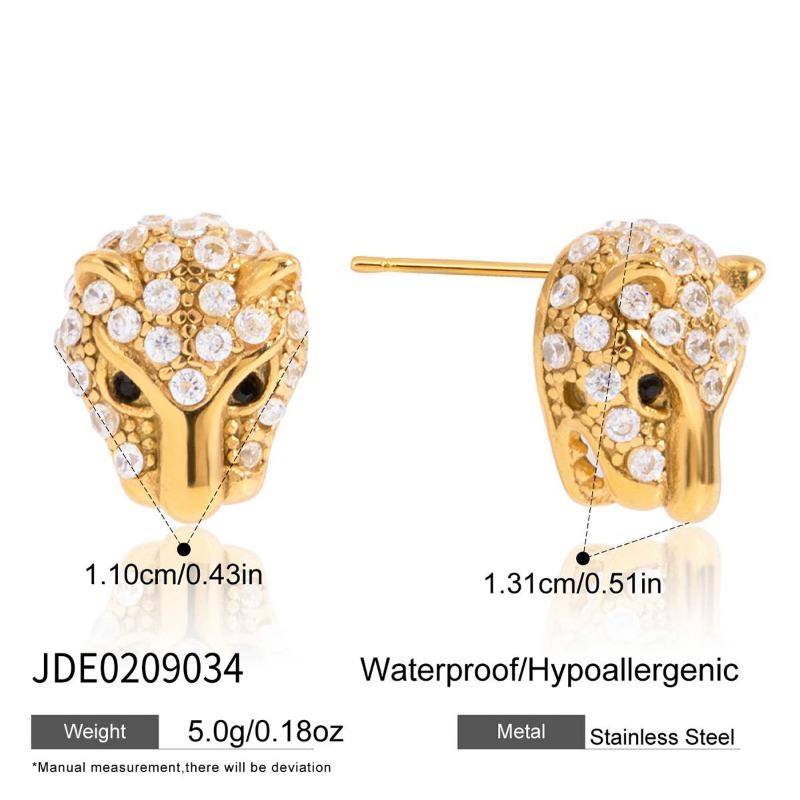 Stainless Steel Ear Clips, Women's Non-pierced Zirconia Earrings, Luxurious and High-end Style Earrings for Autumn and Winter.
