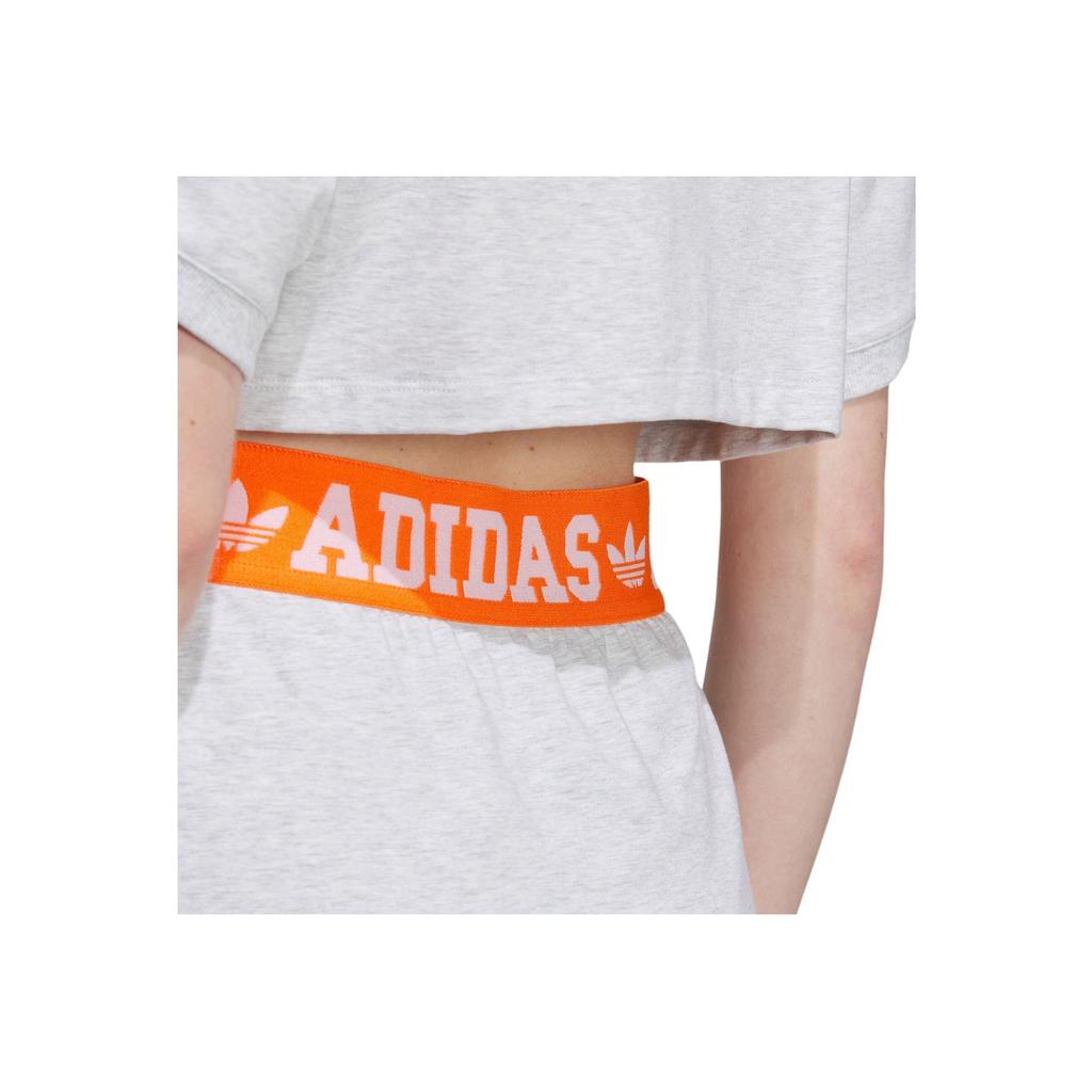Adidas Originals Collegiate Dress Letter Logo Print Slim Fit Color Block Sports College Style Short Sleeve Dress Women Dresses Light-Gray IU4771