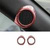 For Ford Mustang 2015- Red Carbon Fiber A Pillar Horn Frame Cover Trim 2PCS
