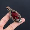 Red Flash Labradorite Pendant, 999 Copper Wire Wrapped Jewelry, Gemstone Jewelry Pendant, Handmade Wedding Gift Jewelry